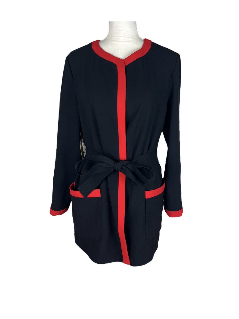 Aritzia Little Moon Black Goji Berry Belted Cardigan Jacket Size Large NWT